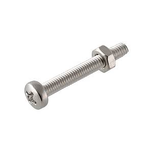 Μηχ/βιδα Κυλινδρ SL & Περικόχλιο M 4x20 Inox A2 DIN84 8Τμχ