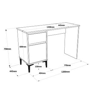 Γραφείο ArteLibre CATFORD Δρυς Μοριοσανίδα/Πλαστικό 120x44.5x75cm