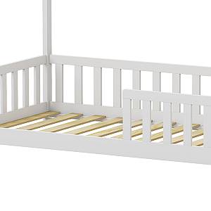 Παιδικό κρεβάτι Callan τ.Montessori με κιγκλίδωμα pakoworld ξύλο πεύκου σε λευκή απόχρωση 90x190εκ