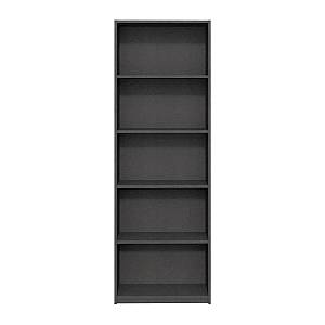 Βιβλιοθήκη μελαμίνης Max Megapap χρώμα ανθρακί 58x23x170εκ.