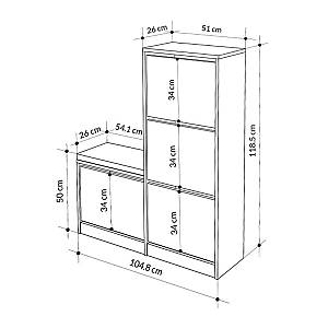 Παπουτσοθήκη μελαμίνης Dude Megapap χρώμα μαύρο 104,8x26x118,5εκ.