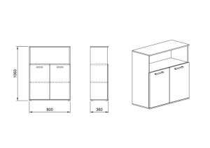Βιβλιοθήκη  80x36x106, Modul 61, Genomax