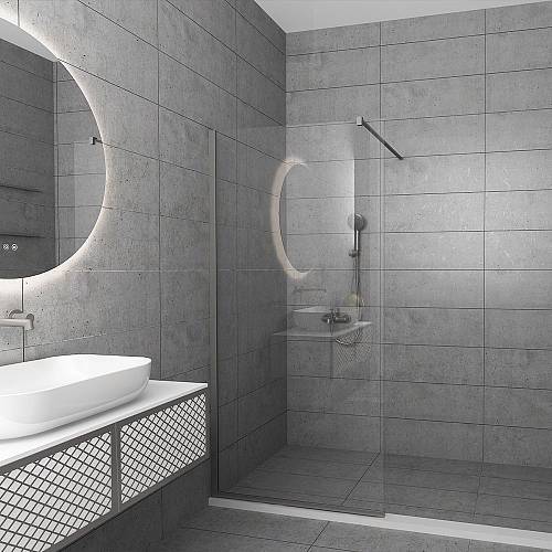 Serena Brushed nickel H200 90 cm