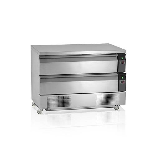 Tefcold UD2-3 Ανοξείδωτο ψυγείο 2 θερμοκρασιών για 6 GN1/1 με 2 συρτάρια