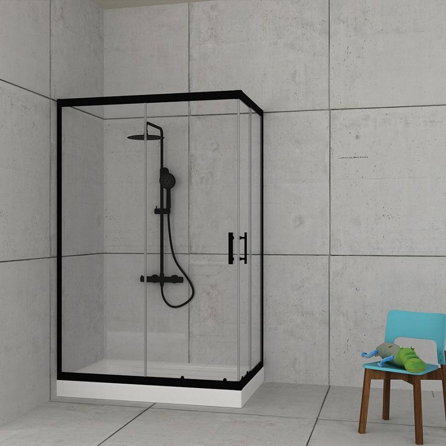 Stardust Easy Fix Black matt  Corner Entry 110X150 cm