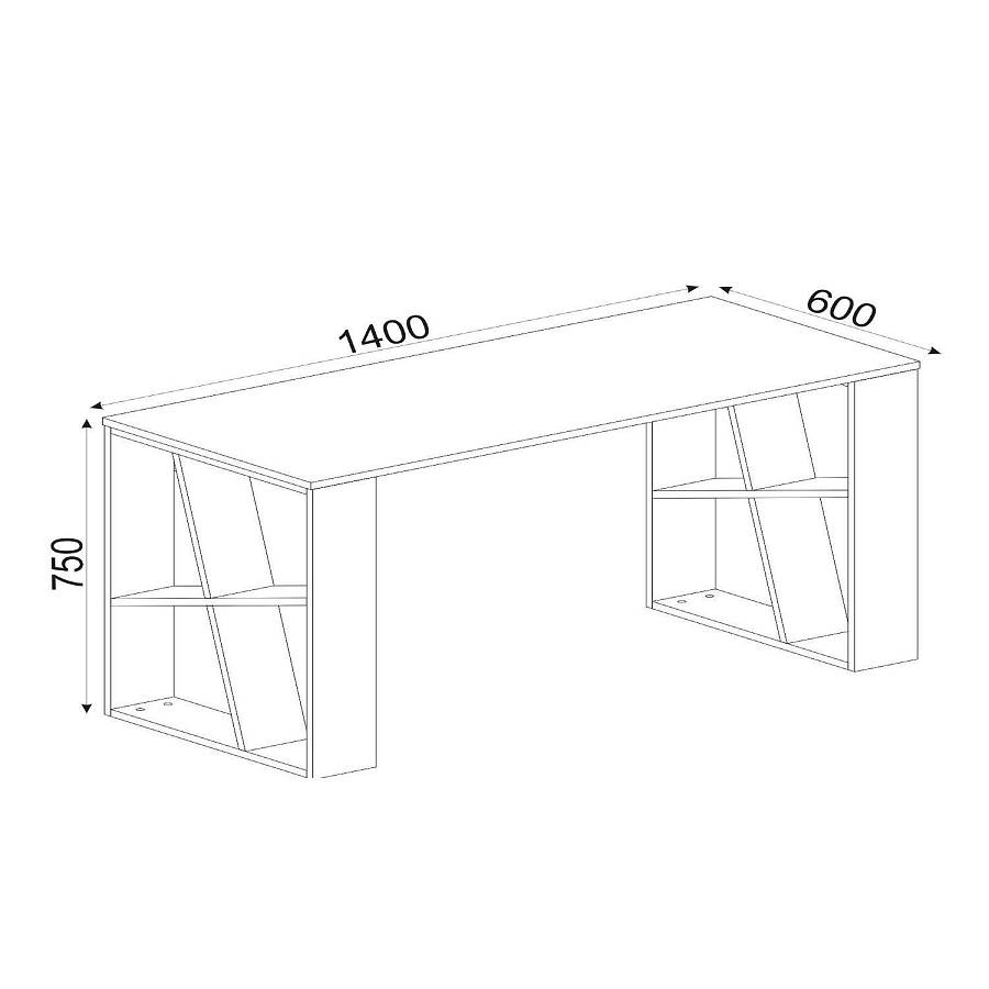 Γραφείο ArteLibre Simi Μαύρο/Λευκή Επιφάνεια 140x60x74cm