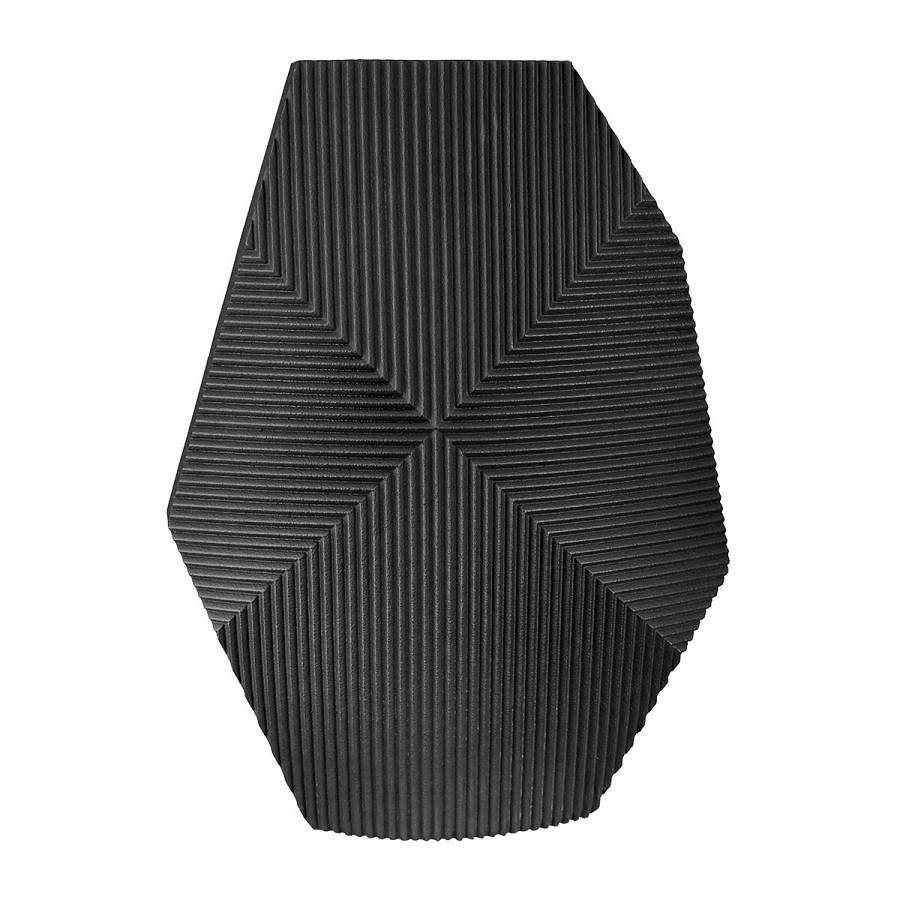 Βάζο Heptagon Πολυρεζίνη Μαύρο 11.5x28x37.5cm