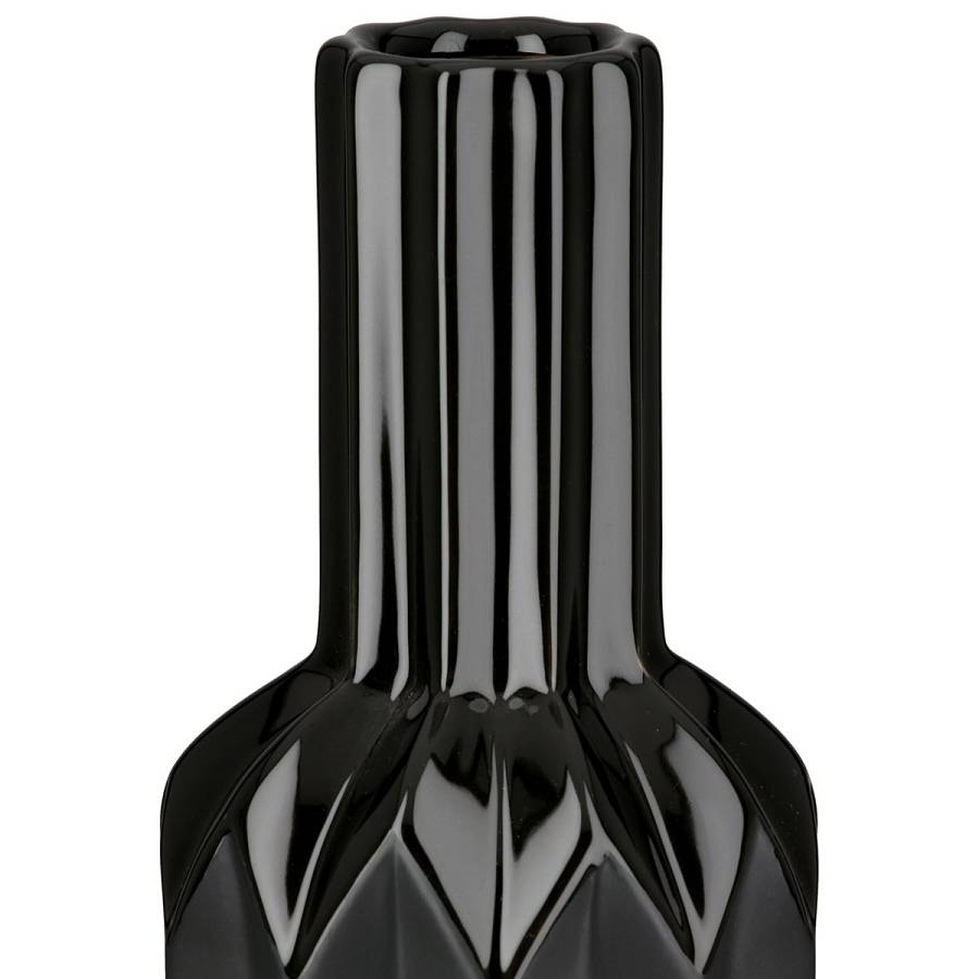 Βάζο Μπουκαλιού Κωνικό Κεραμικό Μαύρο D10X38Cm D10X38Cm